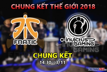 Lịch thi đấu Chung kết Liên Minh Huyền Thoại CKTG 2018 | Invictus Gaming vs Fnatic